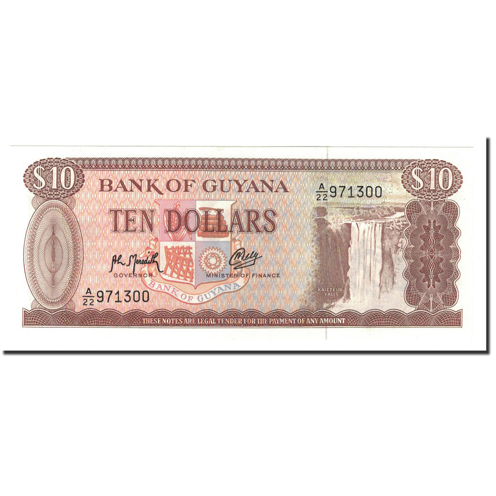 Banknote, Guyana, 10 Dollars, Undated (1966-92), KM:23f, UNC(65-70)