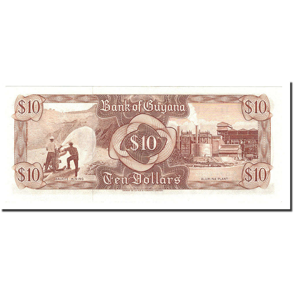 Banknote, Guyana, 10 Dollars, Undated (1966-92), KM:23f, UNC(65-70)
