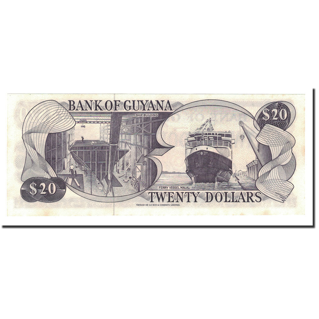 Banknote, Guyana, 20 Dollars, Undated (1966-89), KM:24b, UNC(65-70)