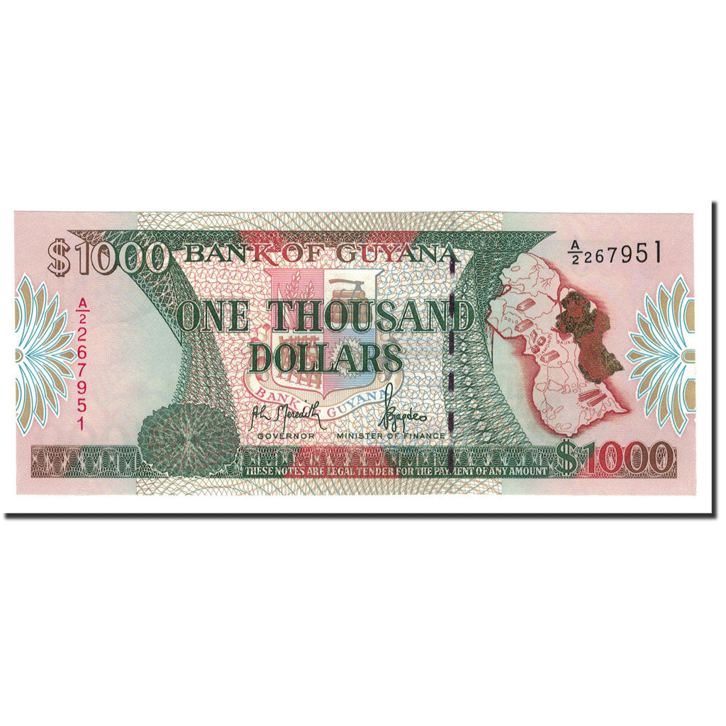 Banknote, Guyana, 1000 Dollars, Undated (1996), KM:33, UNC(65-70)