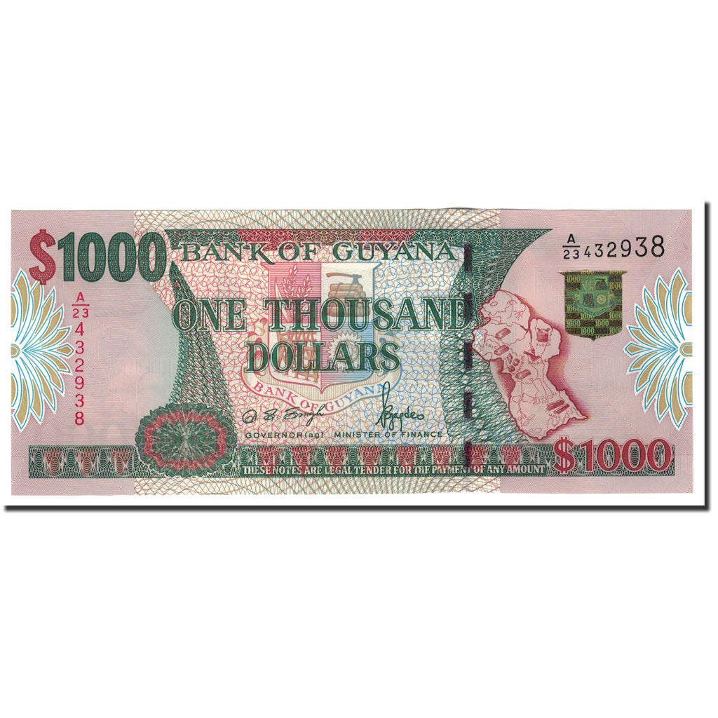Banknote, Guyana, 1000 Dollars, Undated (2000), KM:35, UNC(65-70)