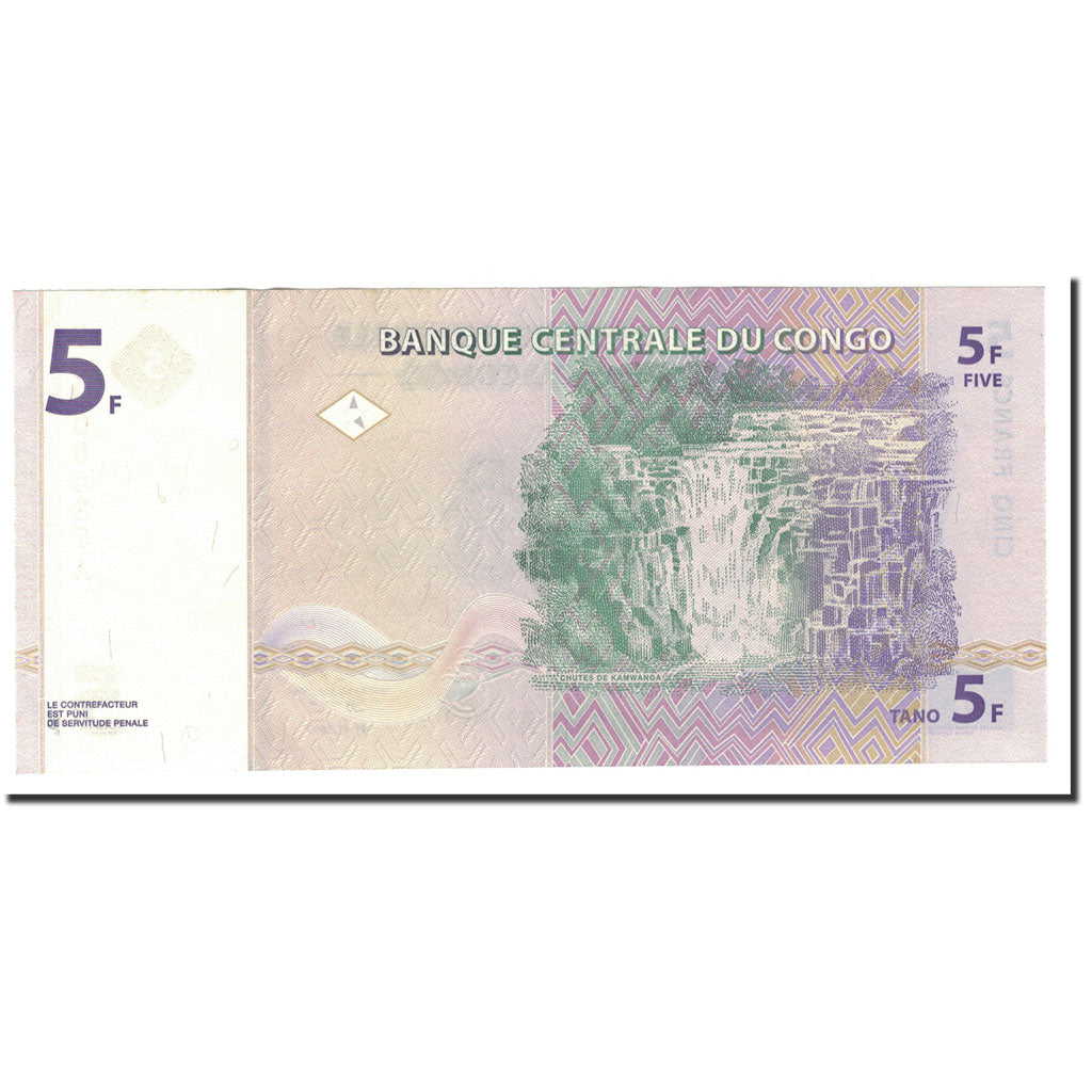 Congo Democratic Republic, 5 Francs, 1997, KM:86a, 1997-11-01, UNC(65-70)