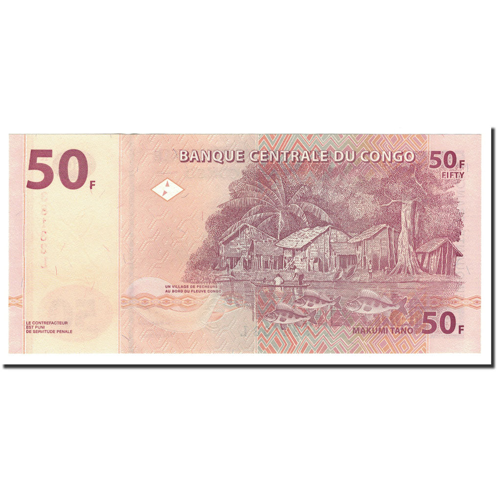 Billete, 50 Francs, 2000, República Democrática de Congo, KM:91a, 2000-01-04