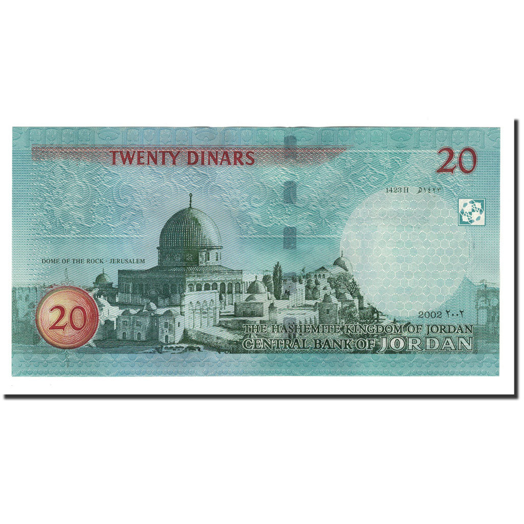 Banknote, Jordan, 20 Dinars, 2002, KM:37a, UNC(65-70)