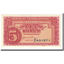 Geldschein, Tschechoslowakei, 5 Korun, 1945, KM:59a, UNZ-