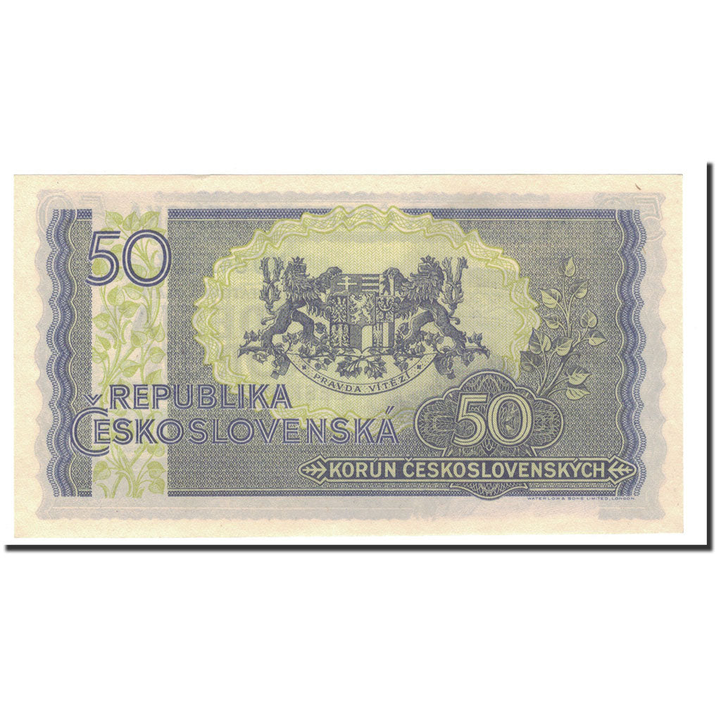 Banknote, Czechoslovakia, 50 Korun, 1945, KM:62a, UNC(65-70)
