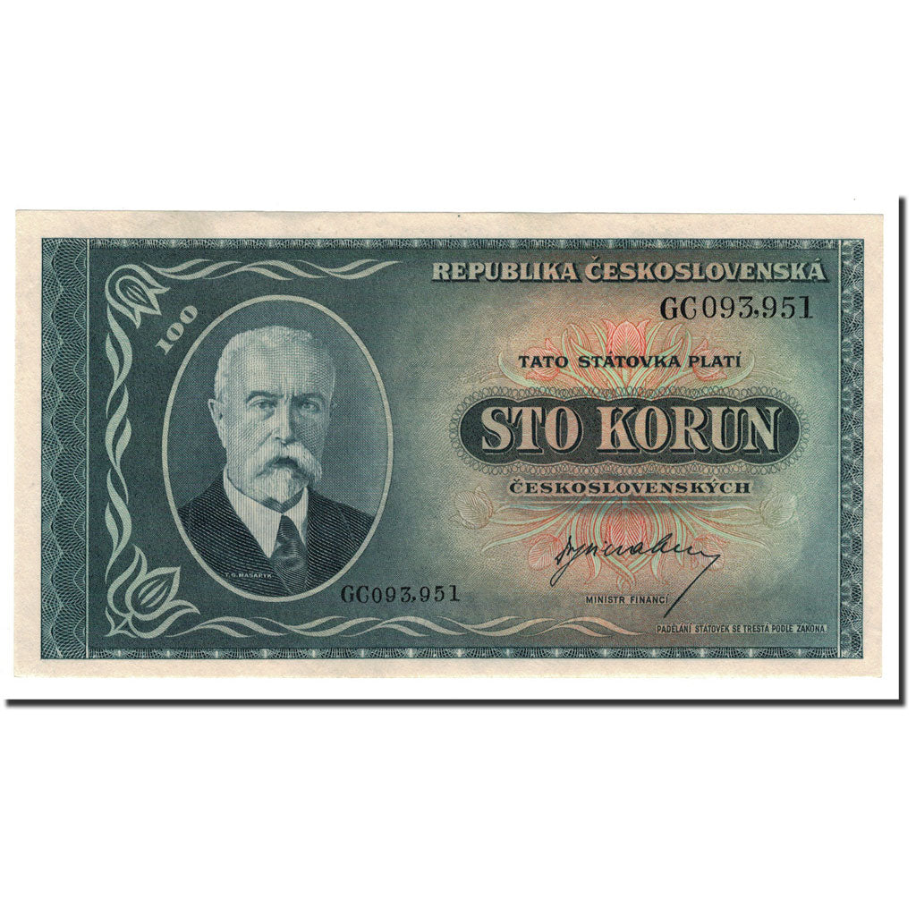 Banknote, Czechoslovakia, 100 Korun, 1945, KM:63a, UNC(65-70)