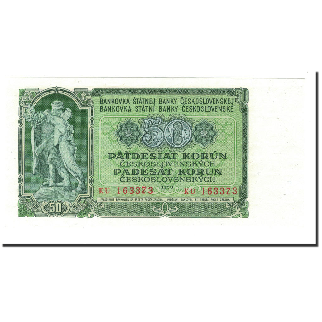 Billete, 50 Korun, 1953, Checoslovaquia, KM:85b, UNC