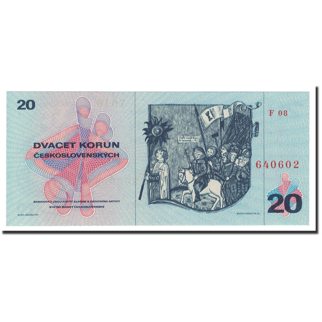 Banknote, Czechoslovakia, 20 Korun, 1970, KM:92, UNC(65-70)