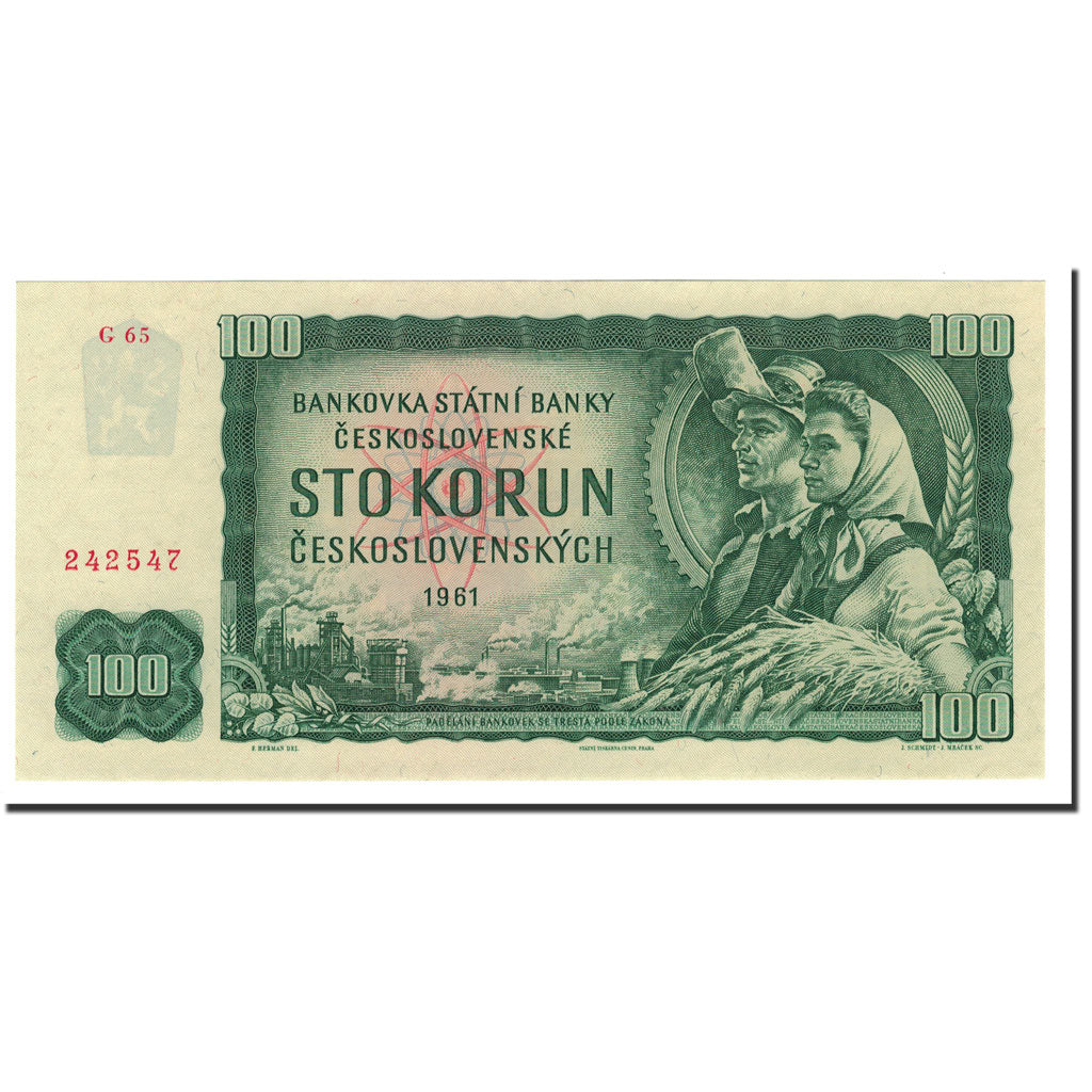 Banknote, Czechoslovakia, 100 Korun, 1961, KM:91c, UNC(65-70)