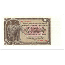 Biljet, Tsjecho-Slowakije, 100 Korun, 1953, KM:86b, NIEUW