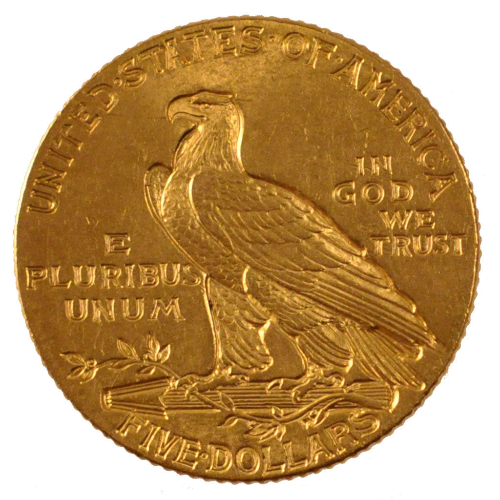 Stati Uniti, Indian Head, $5, Half Eagle, 1908, U.S. Mint, Philadelphia, SPL-...