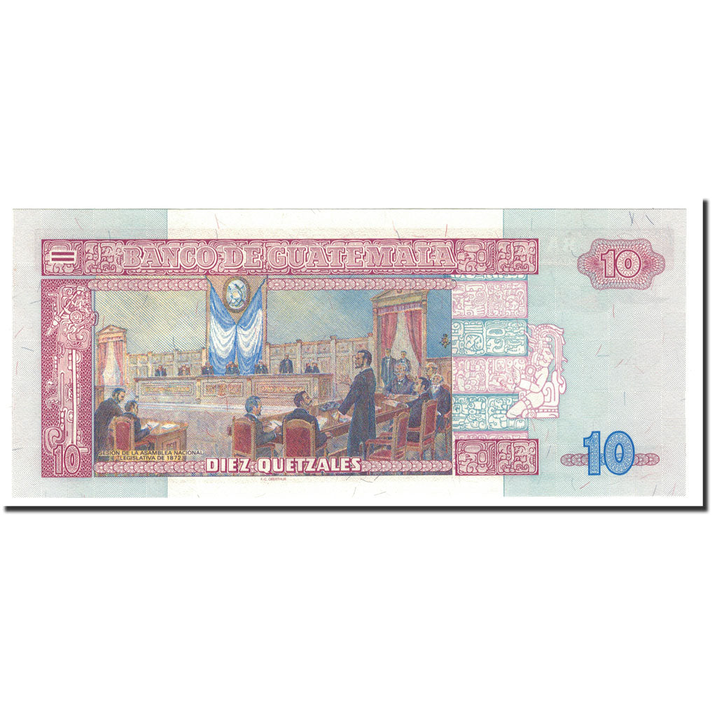 Banknote, Guatemala, 10 Quetzales, 1992, 1992-07-16, KM:82, UNC(65-70)