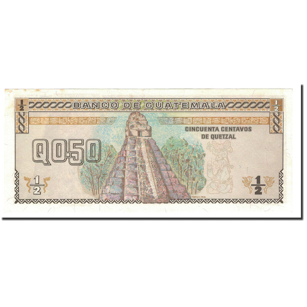 Banknote, Guatemala, 1/2 Quetzal, 1993, 1993-10-27, KM:86a, UNC(65-70)