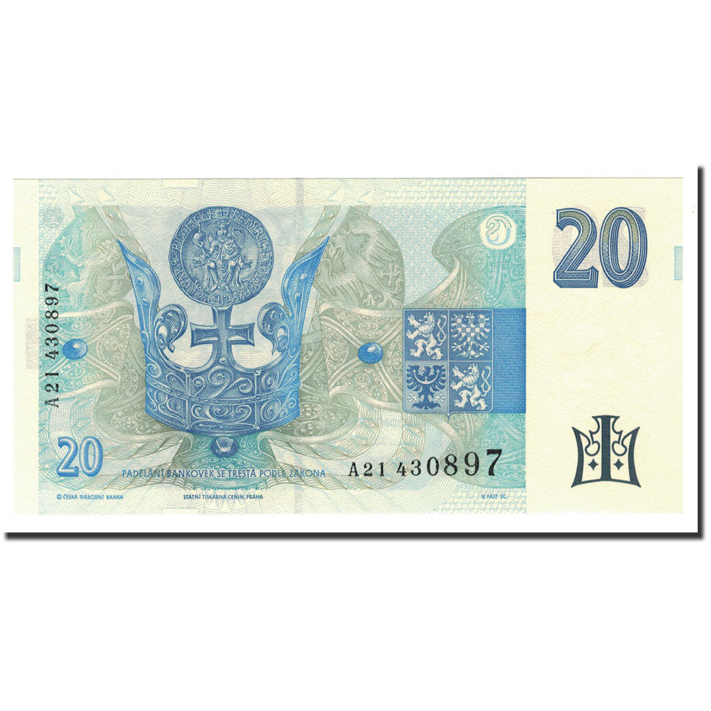 Czech Republic, 20 Korun, 1994, KM:10a, UNC(65-70)