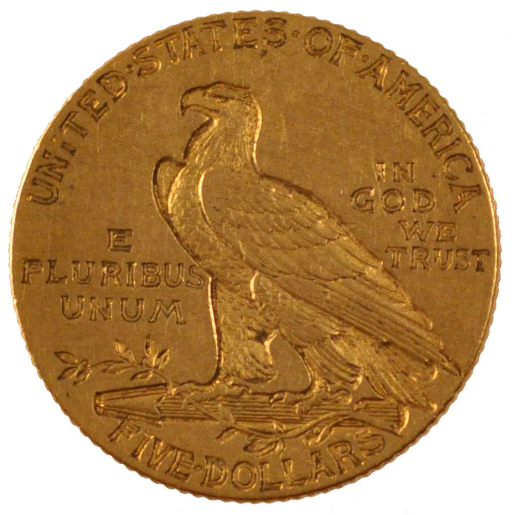 UNITED STATES, Indian Head, $5, Half Eagle, 1909, U.S. Mint, KM #129,...