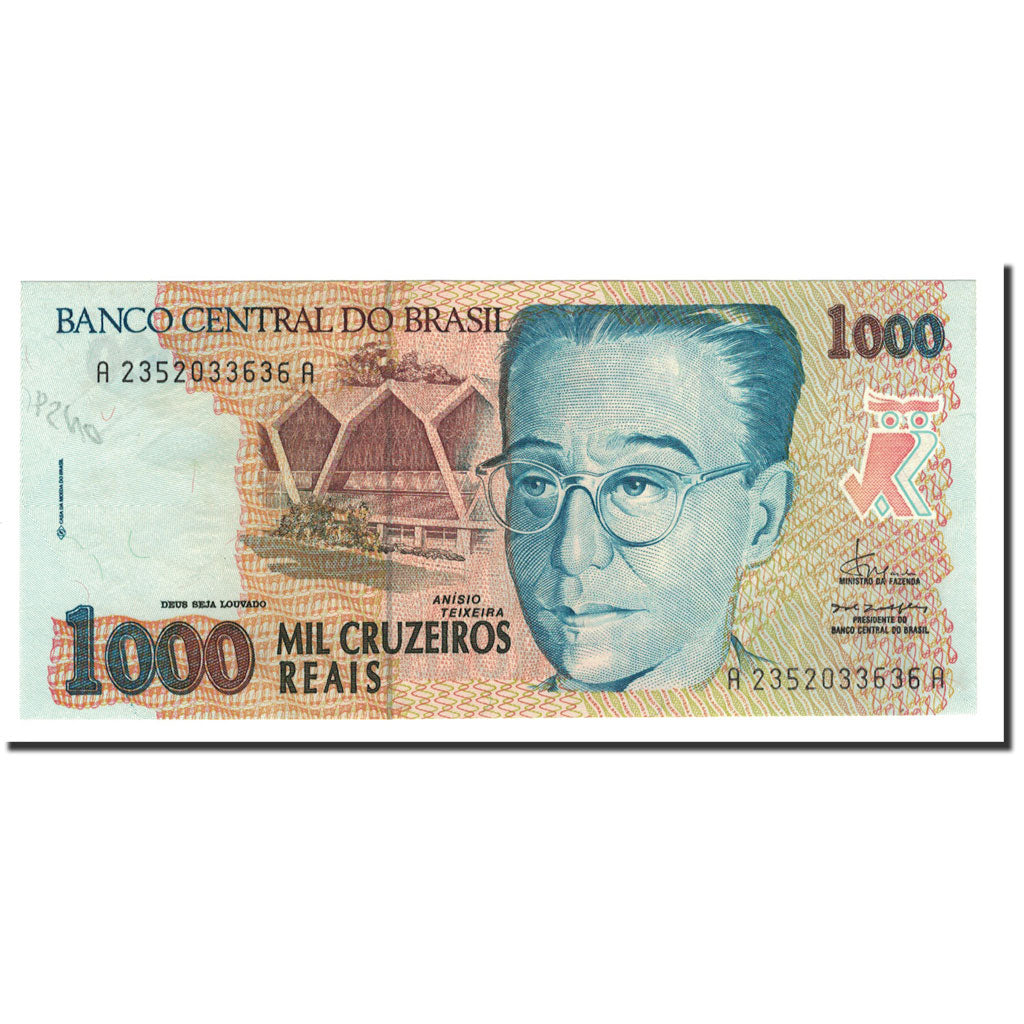 Banknote, Brazil, 1000 Cruzeiros Reais, 1993, KM:240, UNC(65-70)