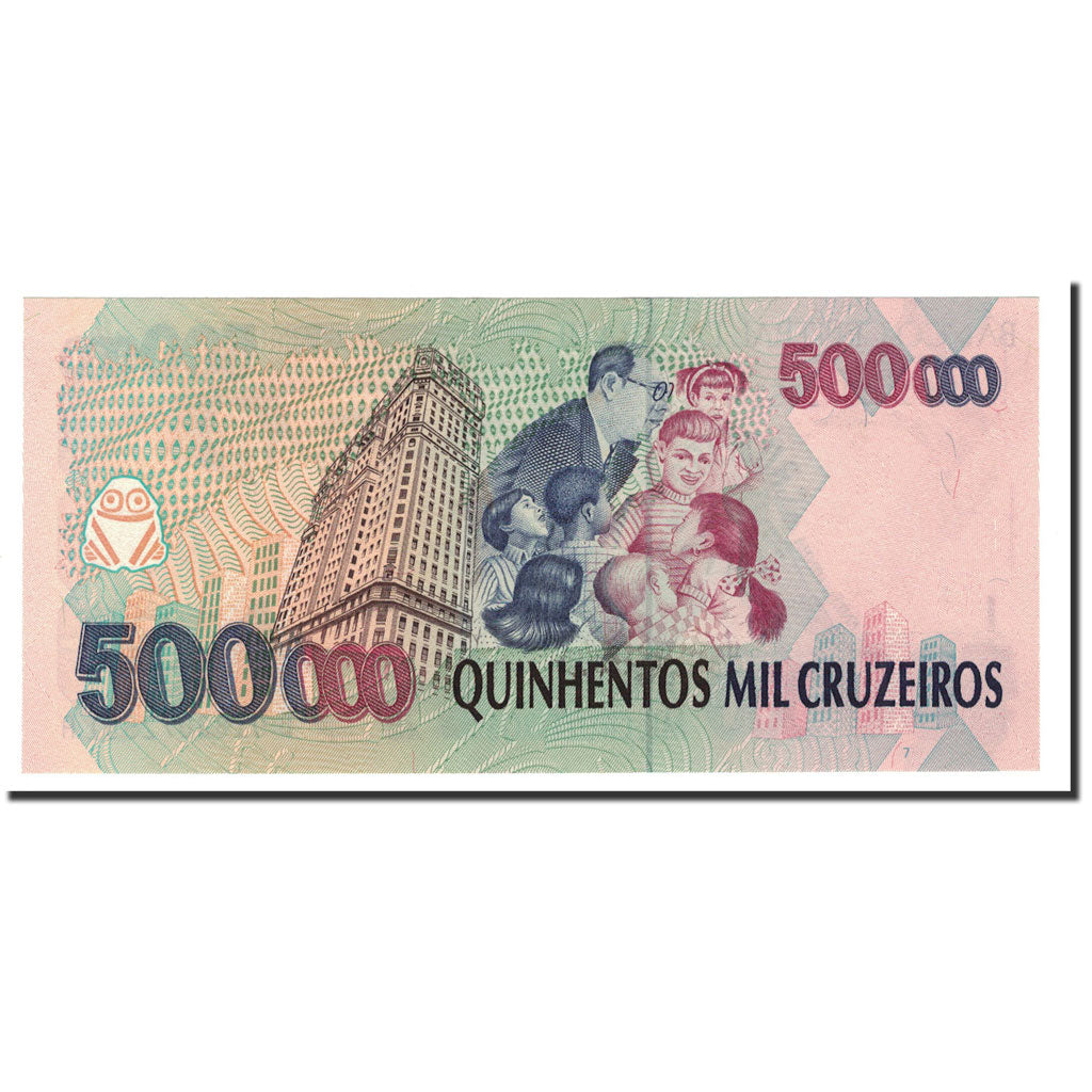 Brésil, 500 Cruzeiros Reais on 500,000 Cruzeiros, 1993, KM:239b, NEUF