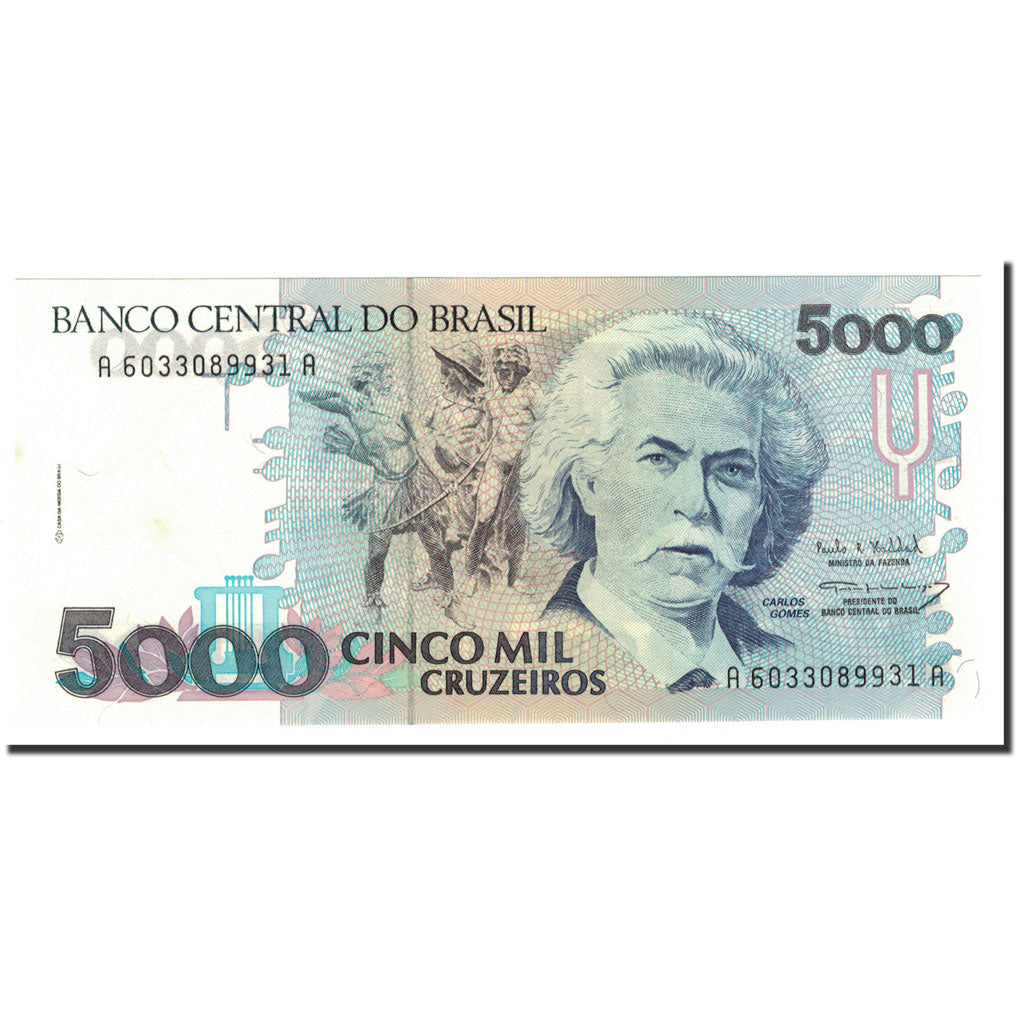 Banconote, Brasile, 5000 Cruzeiros, 1990-1993, KM:232c, FDS