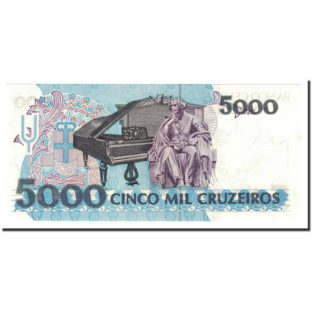 Banconote, Brasile, 5000 Cruzeiros, 1990-1993, KM:232c, FDS