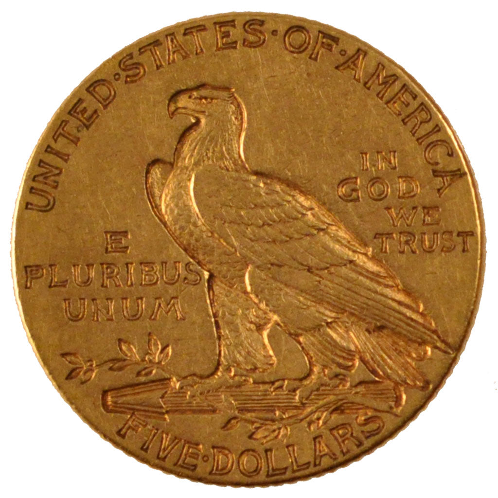 UNITED STATES, Indian Head, $5, Half Eagle, 1913, U.S. Mint, KM #129,...