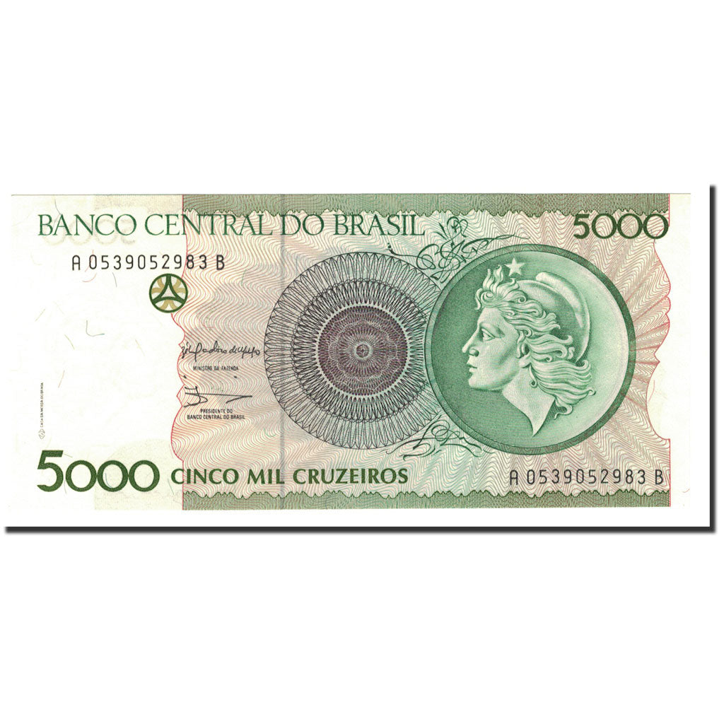 Banknote, Brazil, 5000 Cruzeiros, 1990, KM:227, UNC(65-70)