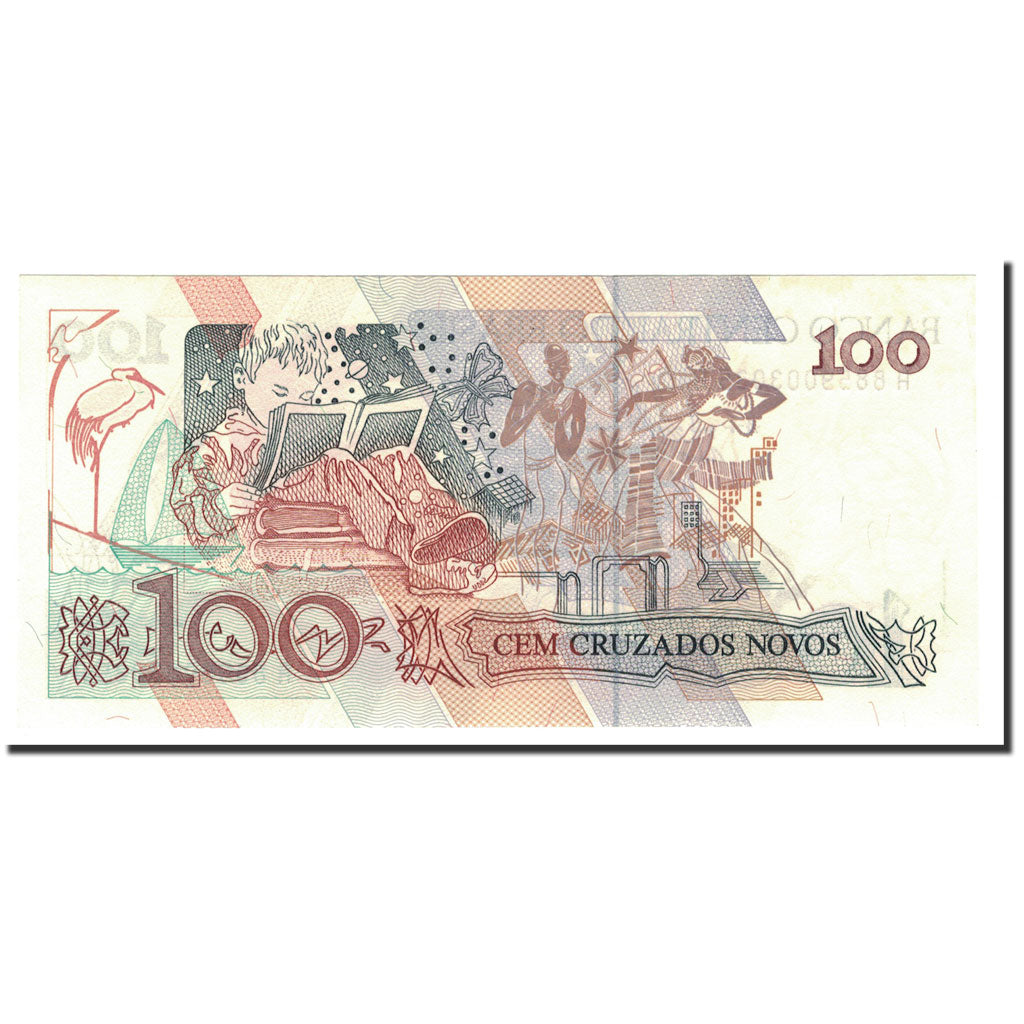 Billet, Brésil, 100 Cruzeiros on 100 Cruzados Novos, 1990, KM:224b, NEUF