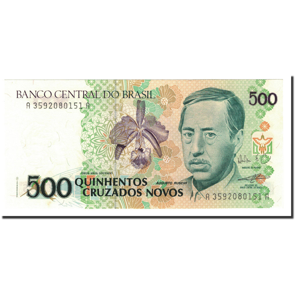 Banknote, Brazil, 500 Cruzados Novos, 1990, KM:222a, UNC(65-70)