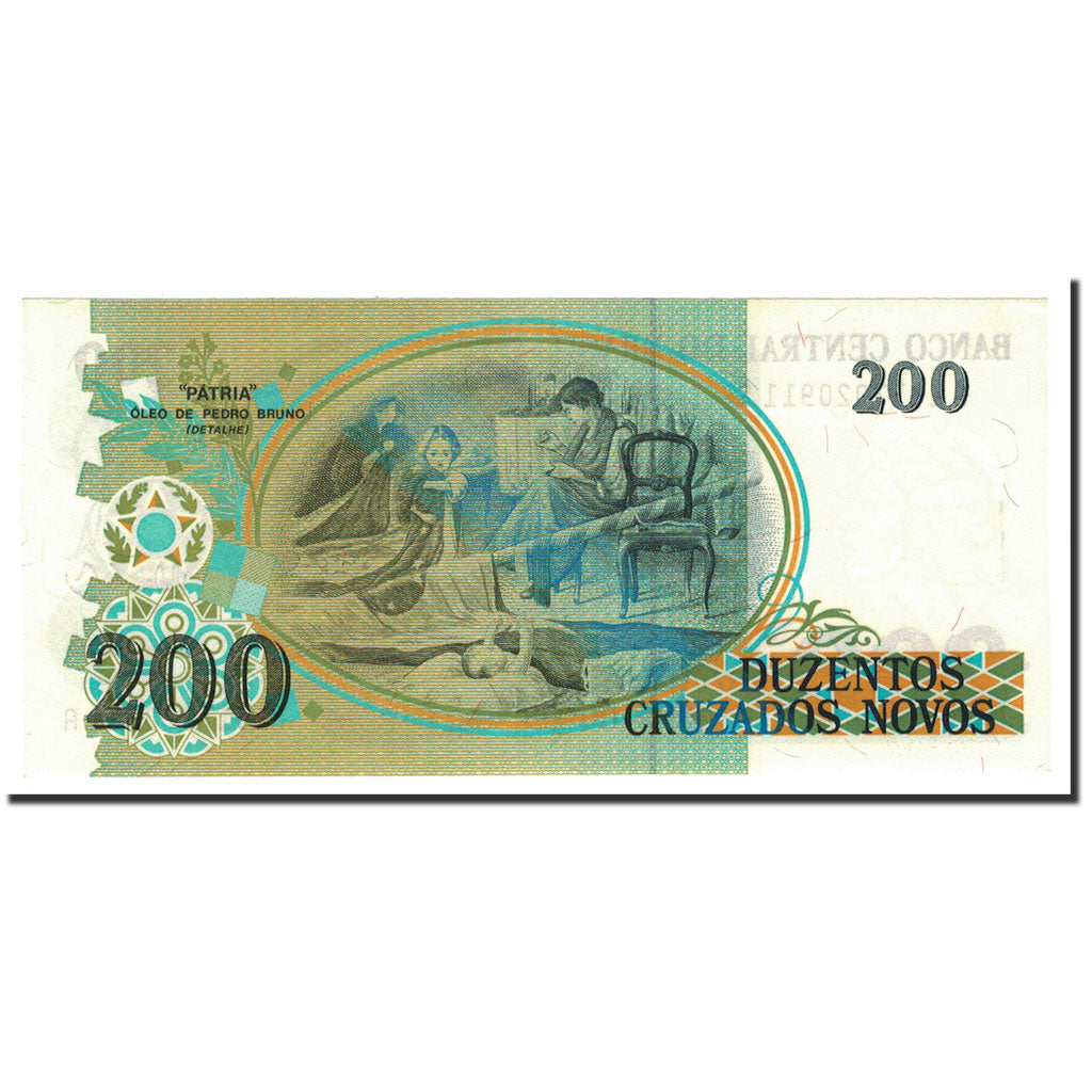 Brazil, 200 Cruzados Novos, 1989, KM:221a, UNC(65-70)