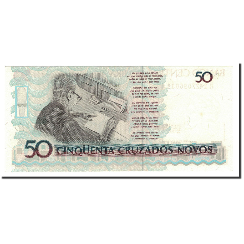 Brazil, 50 Cruzados Novos, 1989-1990, KM:219a, UNC(65-70)