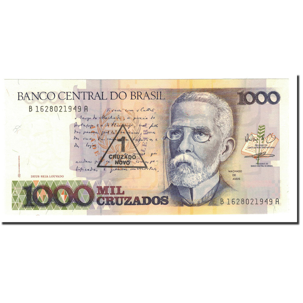 Billet, Brésil, 1 Cruzado Novo on 1000 Cruzados, 1989, KM:216c, NEUF