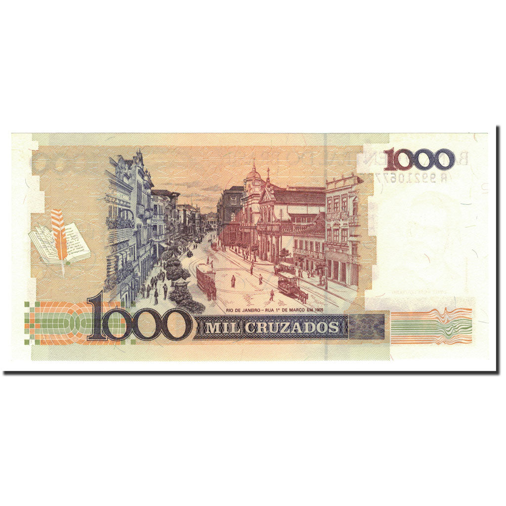 Banknote, Brazil, 1 Cruzado Novo on 1000 Cruzados, 1989, KM:216a, UNC(65-70)