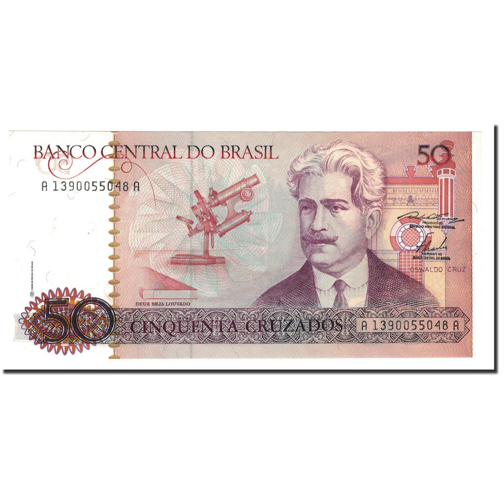 Banknote, Brazil, 50 Cruzados, 1986-1988, KM:210a, UNC(65-70)