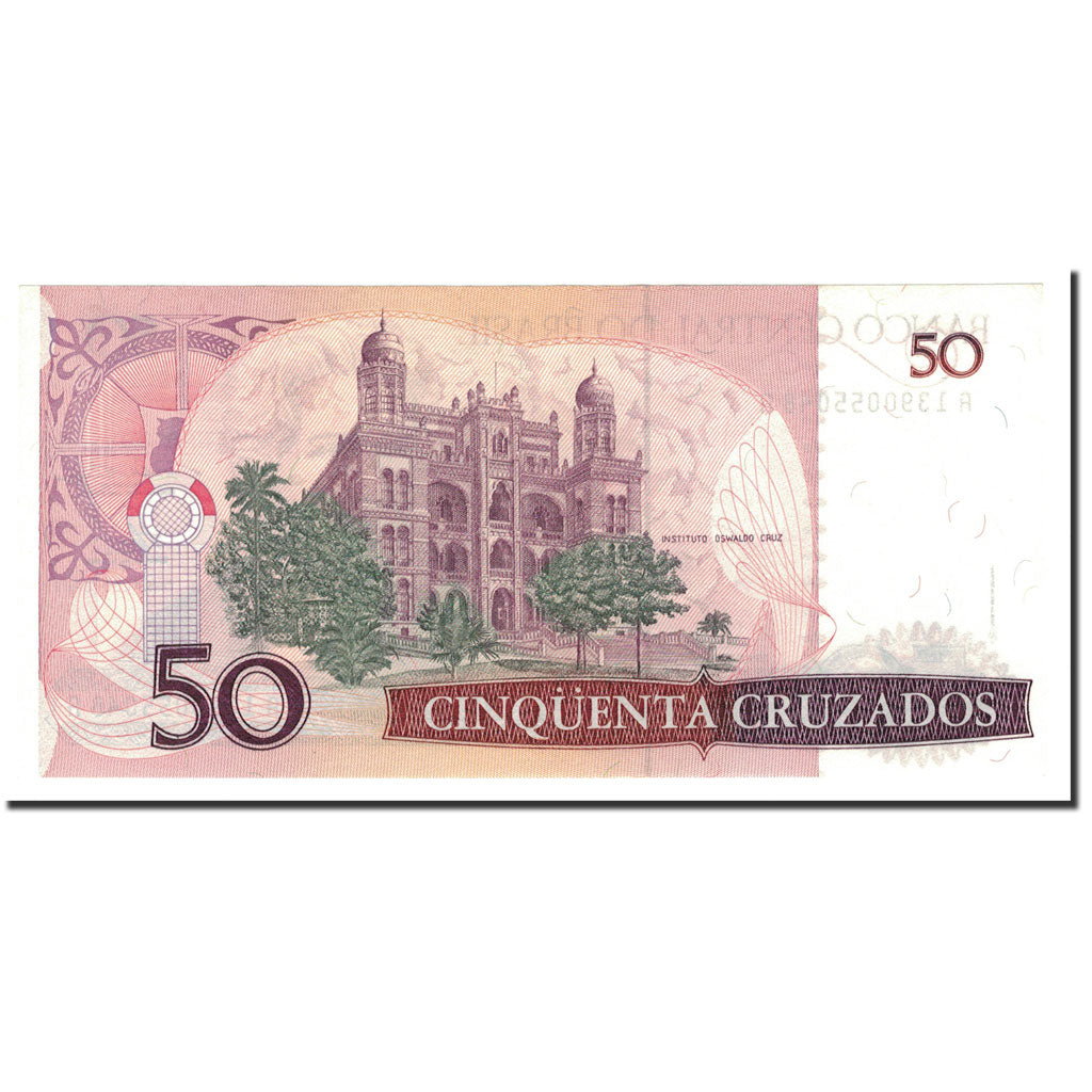 Banknote, Brazil, 50 Cruzados, 1986-1988, KM:210a, UNC(65-70)