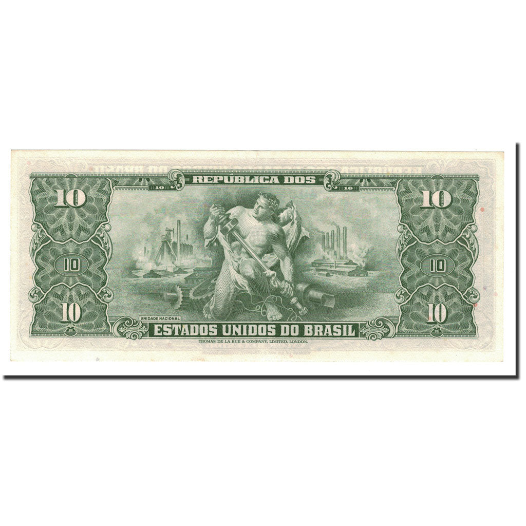 Banknote, Brazil, 10 Cruzeiros, 1953-1960, KM:159f, UNC(64)