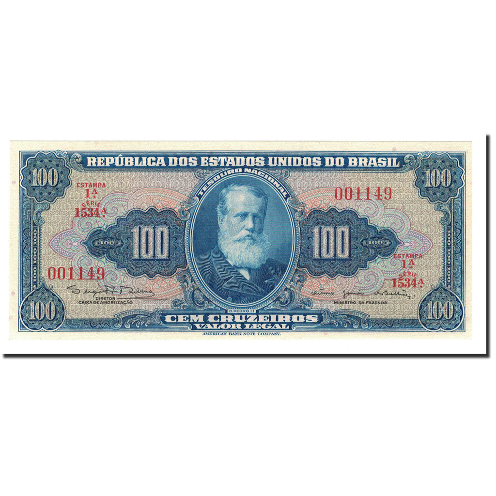 Brazil, 100 Cruzeiros, 1961-1964, KM:170c, UNC(65-70)