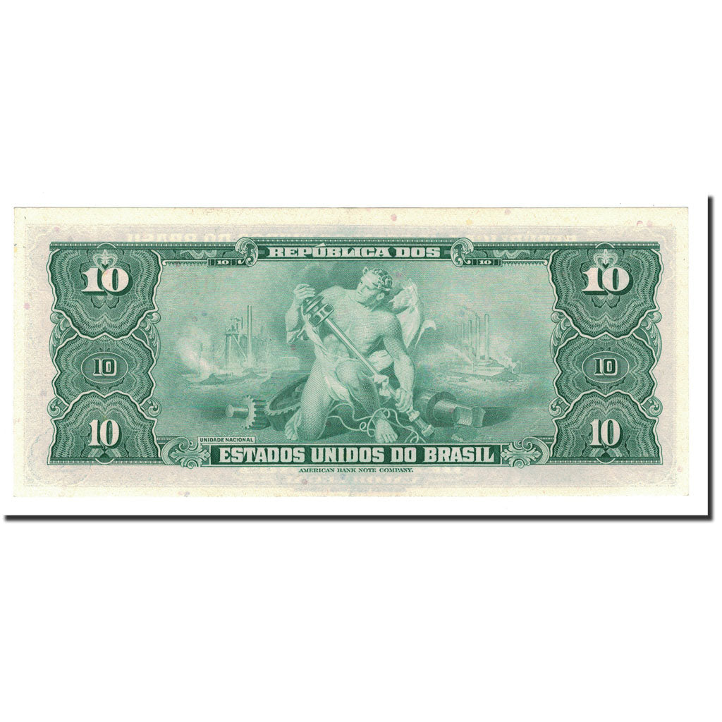 Banknote, Brazil, 10 Cruzeiros, 1961-1963, KM:167b, UNC(65-70)