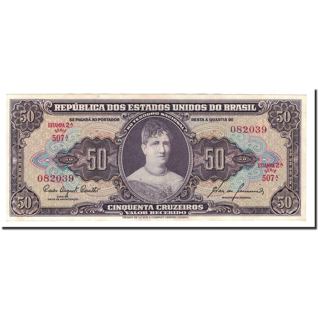 Brazil, 50 Cruzeiros, 1954-1961, KM:161c, UNC(65-70)