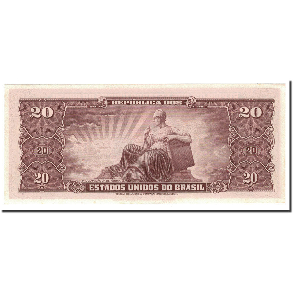 Banknote, Brazil, 20 Cruzeiros, Undated (1955-61), KM:160b, UNC(65-70)
