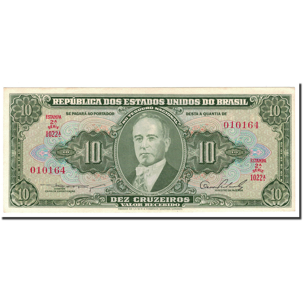 Banknote, Brazil, 10 Cruzeiros, 1953-1960, KM:159b, UNC(65-70)