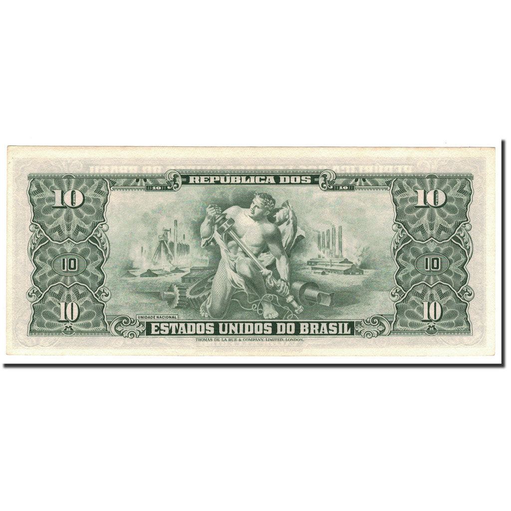Banknote, Brazil, 10 Cruzeiros, 1953-1960, KM:159b, UNC(65-70)