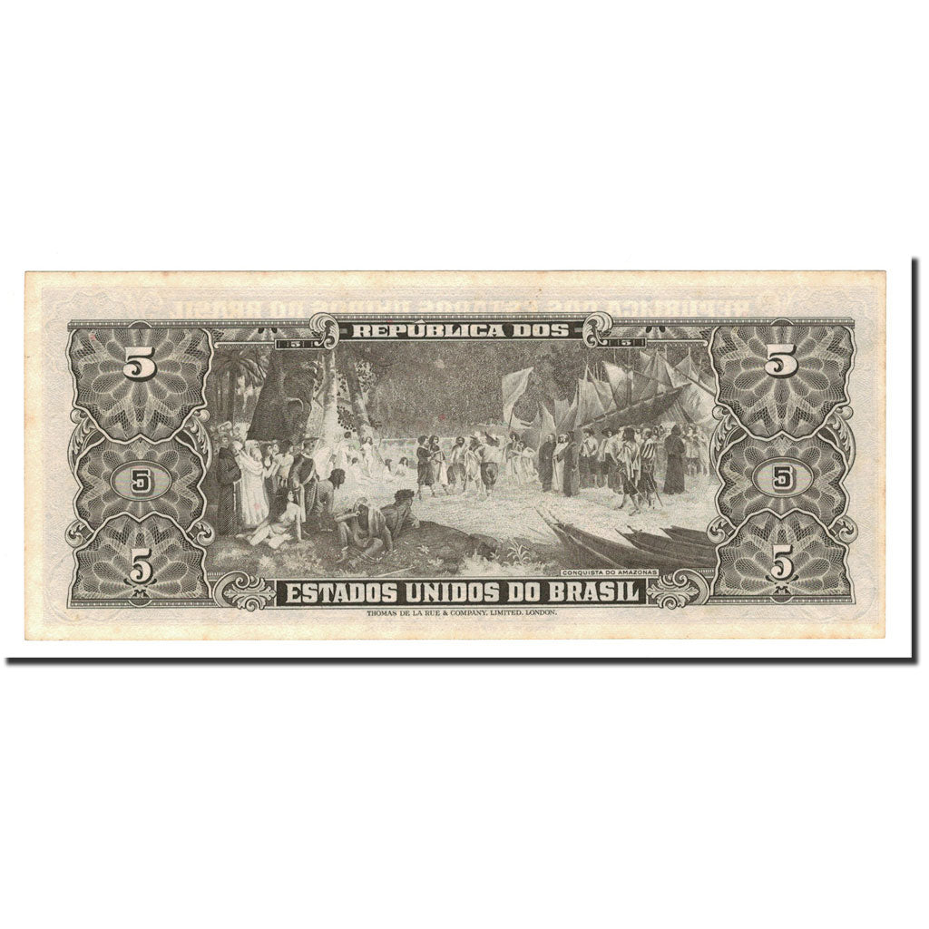 Banknote, Brazil, 5 Cruzeiros, 1953-1959, KM:158e, UNC(63)