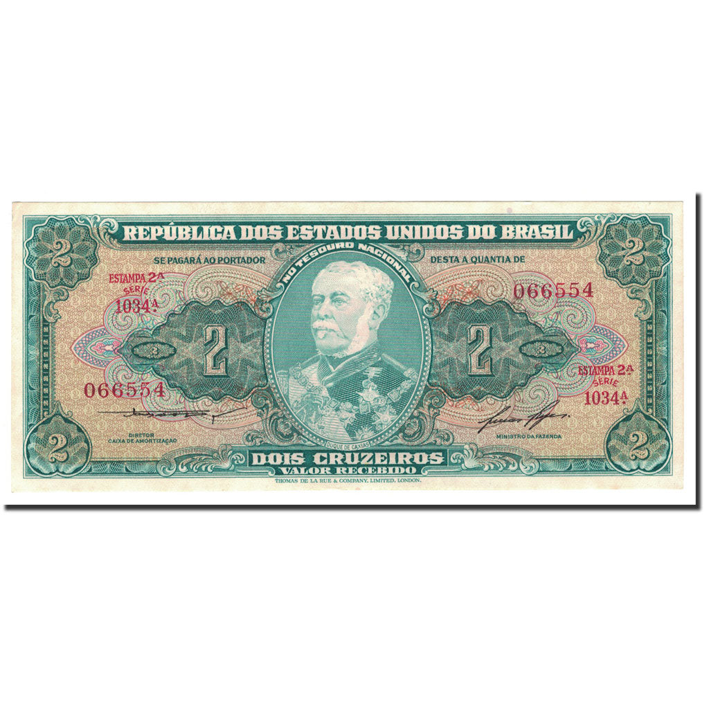 Banknote, Brazil, 2 Cruzeiros, Undated (1956-58), KM:157Ac, UNC(64)