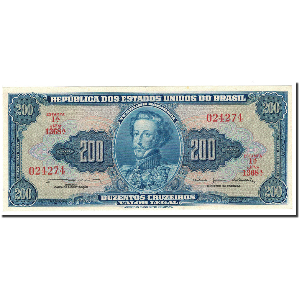 Brazil, 200 Cruzeiros, 1961-1964, KM:171b, UNC(63)