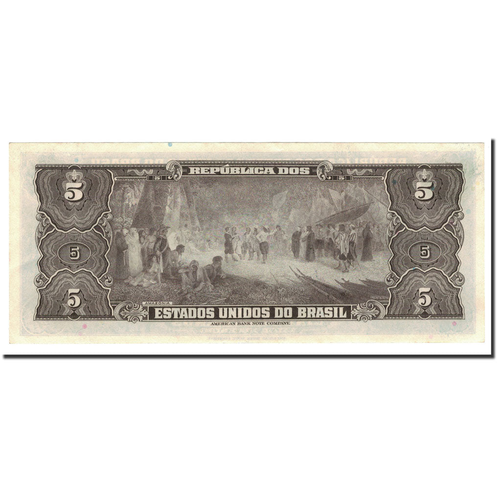 Banknote, Brazil, 5 Cruzeiros, Undated (1943), KM:134a, UNC(63)
