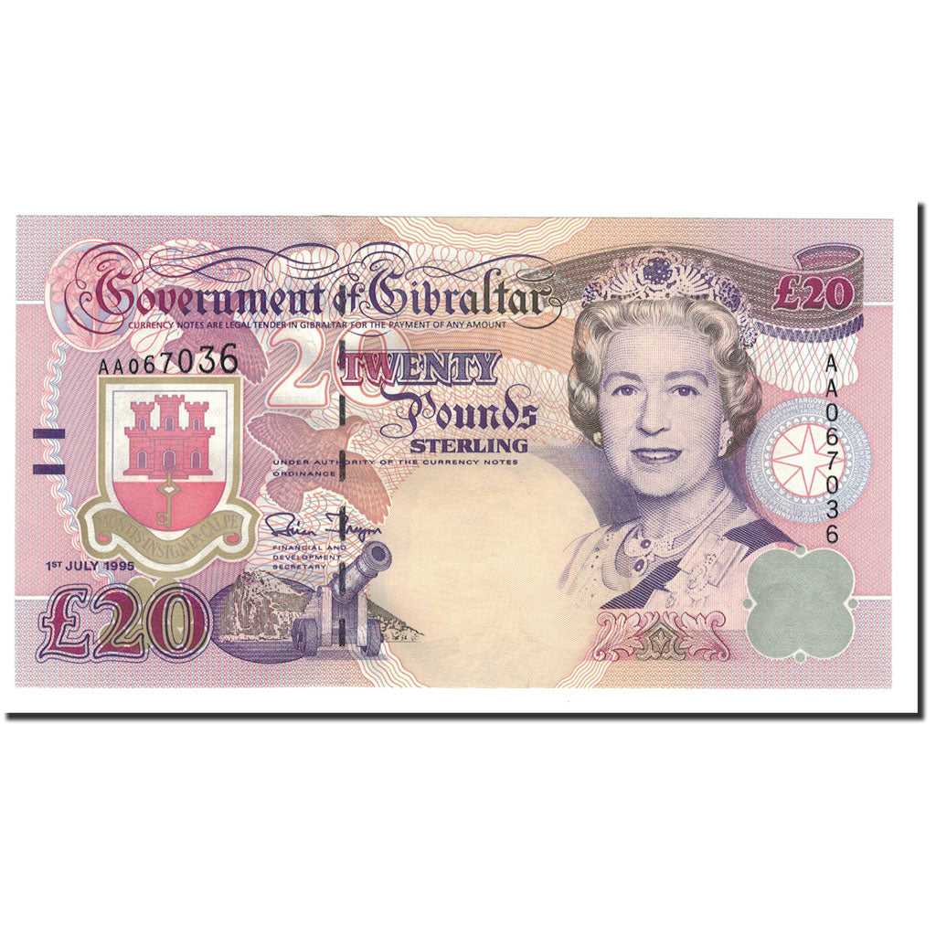 Banknote, Gibraltar, 20 Pounds, 1995, 1995-07-01, KM:27A, UNC(65-70)