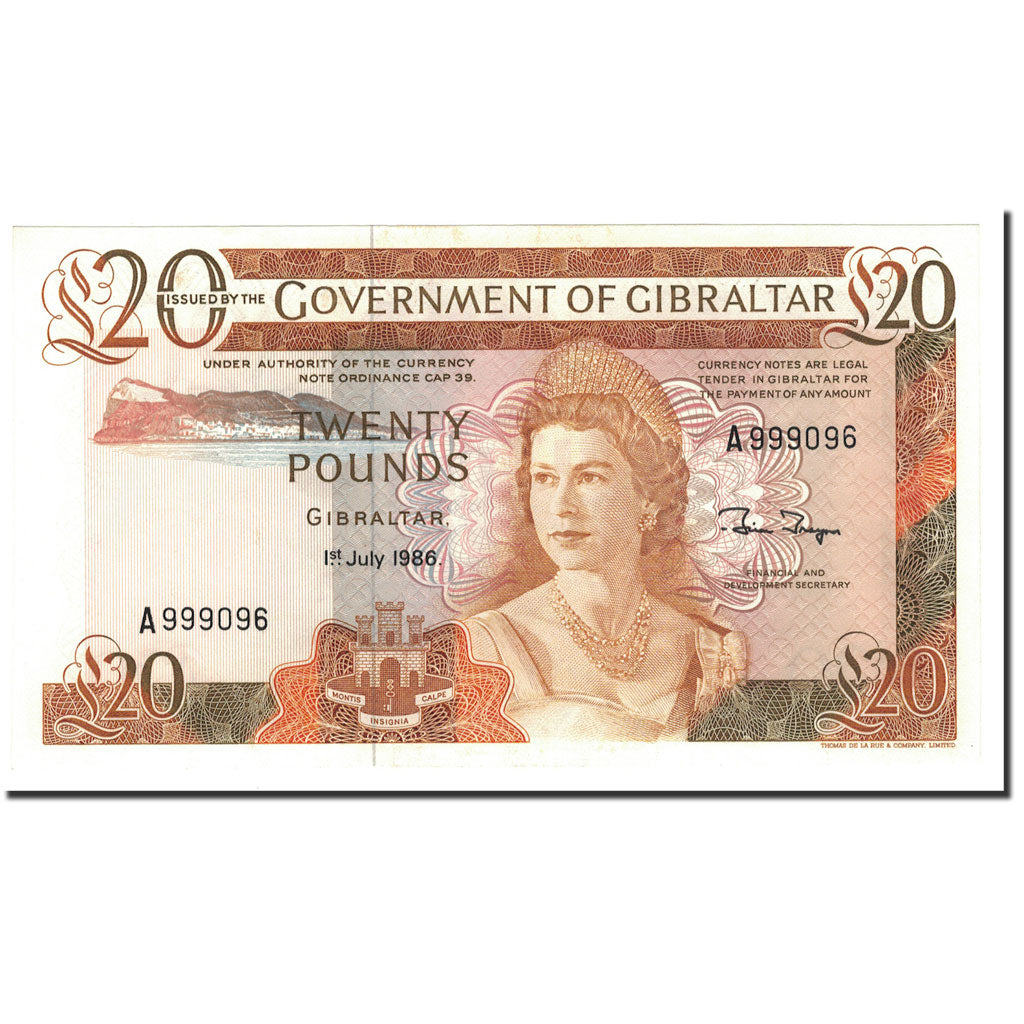 Banknote, Gibraltar, 20 Pounds, 1986, 1986-07-01, KM:23c, UNC(65-70)
