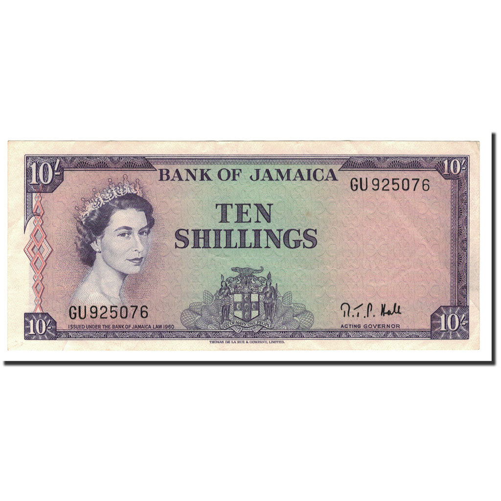Banknote, Jamaica, 10 Shillings, L.1960, 1964, KM:51Bc, AU(50-53)