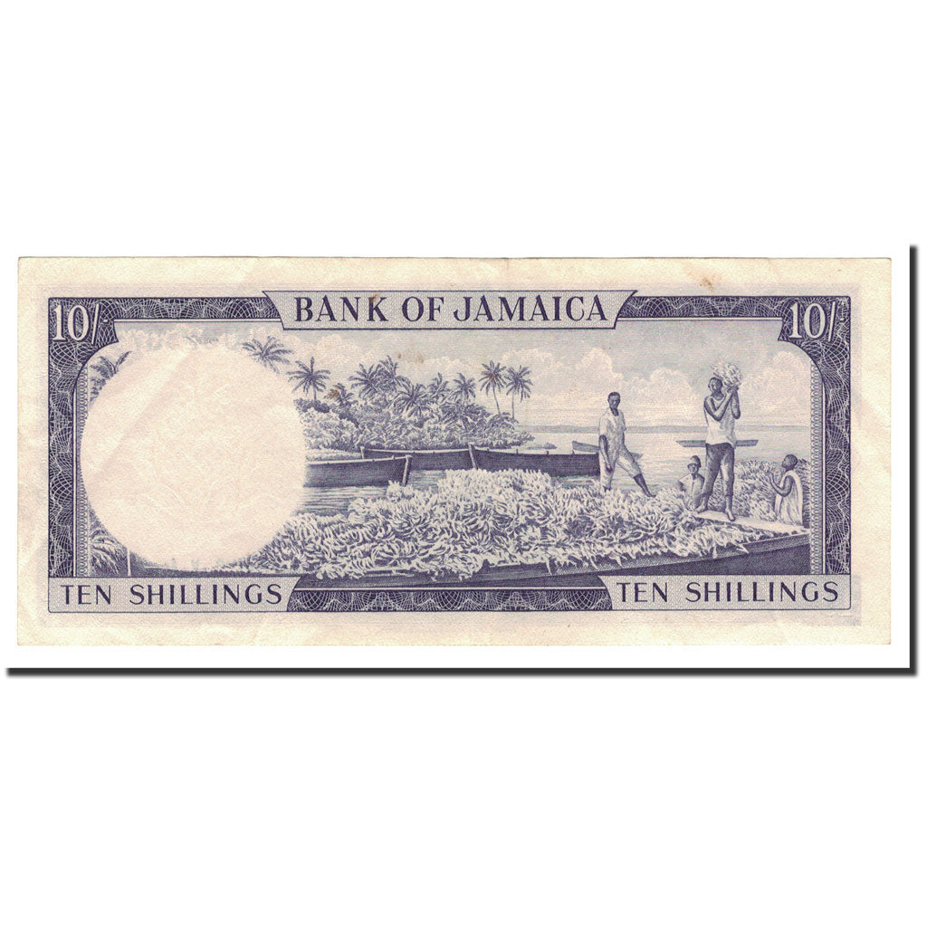 Banknote, Jamaica, 10 Shillings, L.1960, 1964, KM:51Bc, AU(50-53)