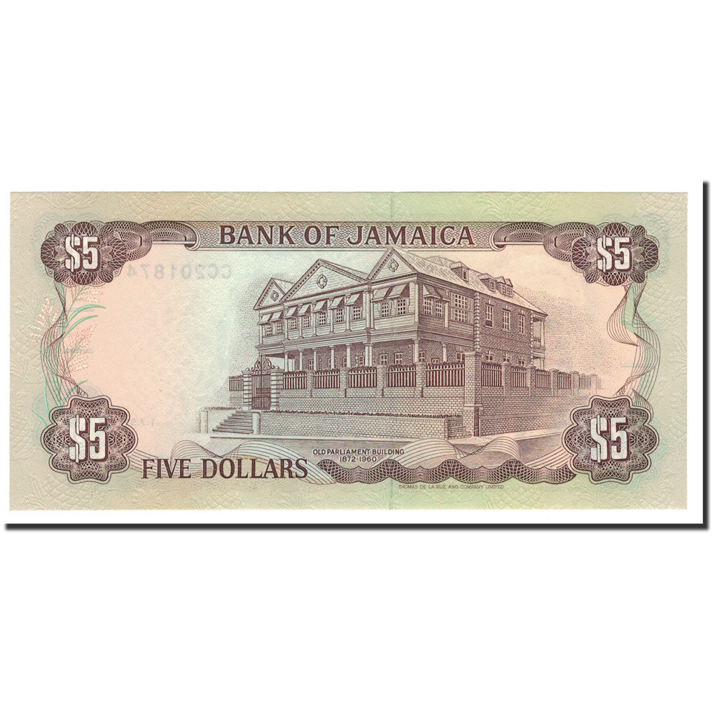 Jamaica, 5 Dollars, 1991, 1991-07-01, KM:70d, UNC(65-70)